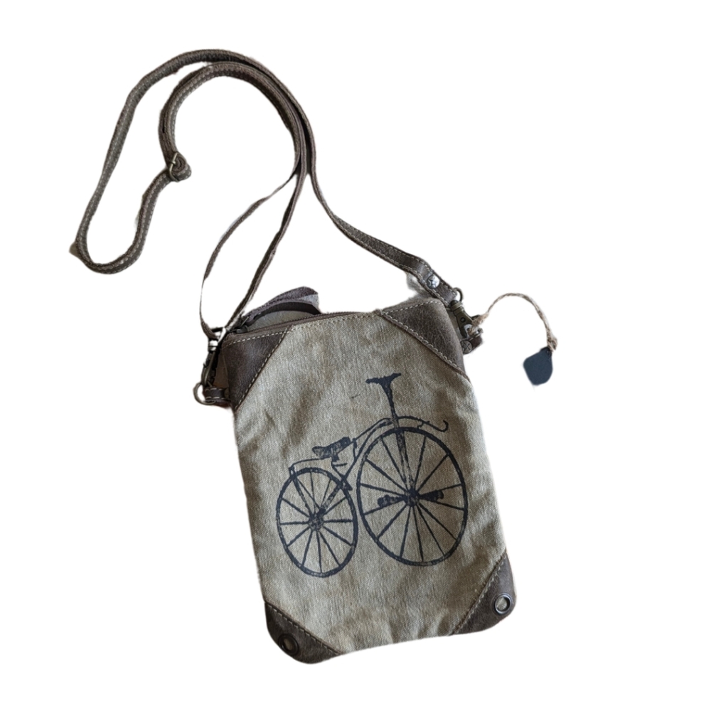 Mona B. Cruiser Convertible Up-cycled Canvas Cross-body Bag